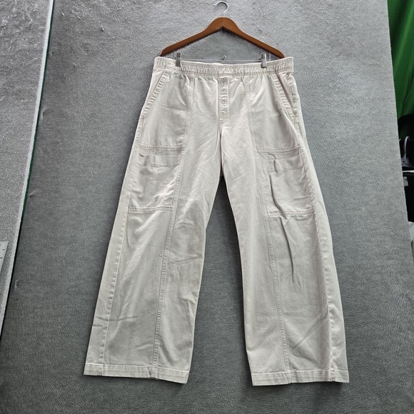 GAP Pants - GAP Women Jeans XL Light Pink Denim Wide-Leg High Rise Relaxed